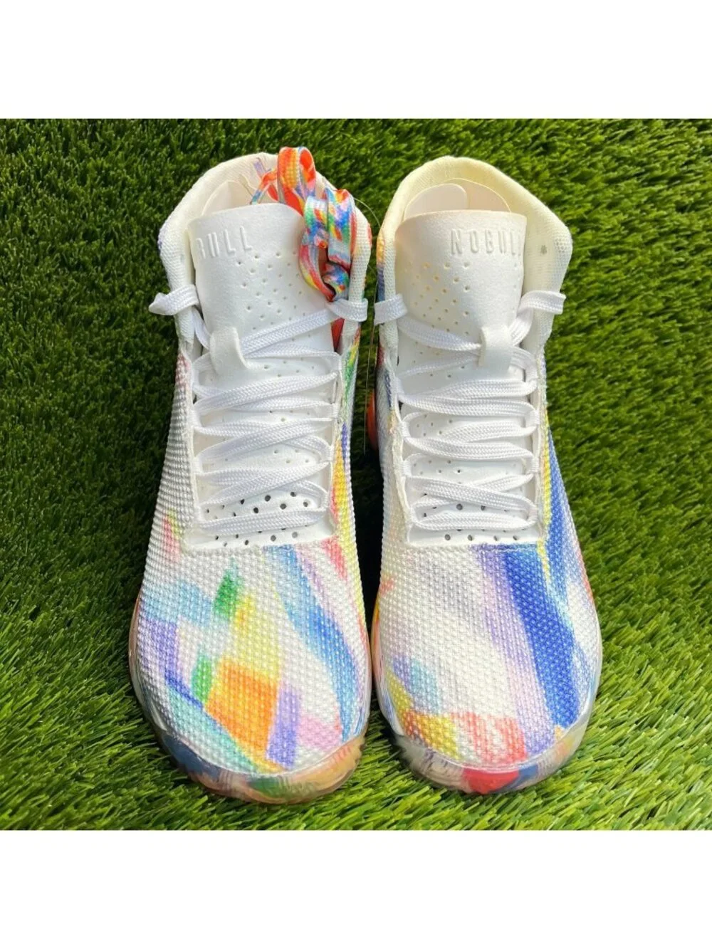 Nobull SF Trainer+ Pride Collection Womens Size 6.5 White Running Shoes Sneakers